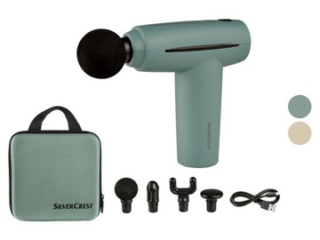 SILVERCREST PERSONAL CARE Pistolet do masażu SMMG 3.7 A1 7,4V - 4 nasadki !