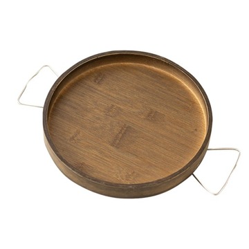 .Wooden Couch Sofa Armrest Clip On Tray Collapsible Space Saving Circular