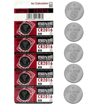 5x CR2016 BATERIA LITOWA MAXELL Japan DL2016 2016