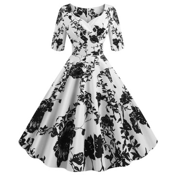 1950s vintage sukienka z dekoltem w szpic elegancka