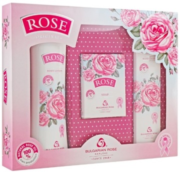 BULGARIAN ROSE KARLOVO ZESTAW PODARUNKOWY BALSAM KREM DO RĄK RÓŻANE MYDŁO