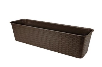 Skrzynka balkonowa RATTAN 60cm BRĄZ doniczka