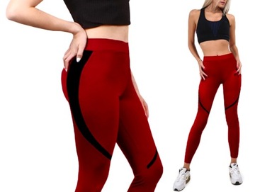 LEGGINSY GETRY fitness SPORTOWE bordowy Z02 M/L