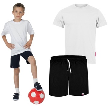 ГИМНАСТИЧЕСКИЙ КОСТЮМ ДЛЯ МАЛЬЧИКА, ФУТБОЛКА, ШОРТЫ ИЗ ХЛОПКОВОГО ПЭ 164