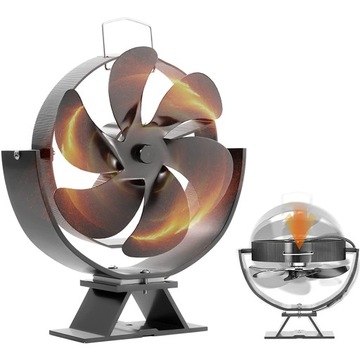 Wentylator Kominkowy Wiatrak Termoelektryczny Zasilany Ciepłem Turbina Slim