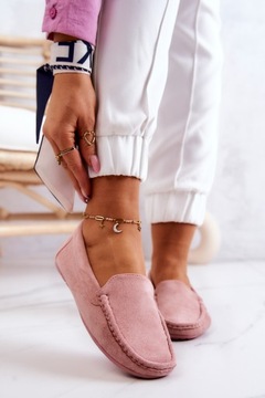 ЗАМШЕВЫЕ РОЗОВЫЕ МОКАСИНЫ, ПРОФИЛИРОВАННАЯ Стелька 40