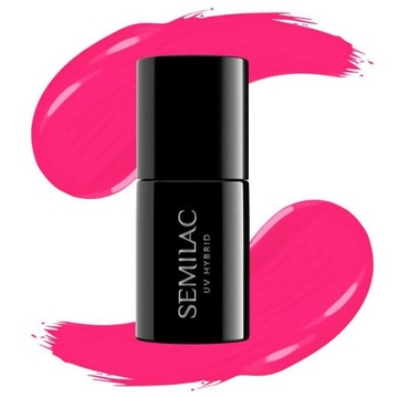 LAKIER Hybrydowy Neon Pink 7ml - Energiczny róż - Imprezowy Styl - Semilac