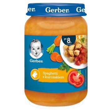 Gerber Obiadek Spaghetti kurczak po 8.m-cu 190g