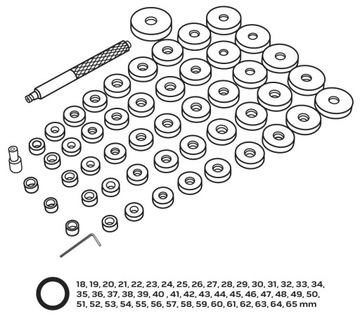 НАБОР NEO ДЛЯ РЕГУЛИРОВКИ УПЛОТНЕНИЙ ПОДШИПНИКОВ 51 ЭЛЕМЕНТ
