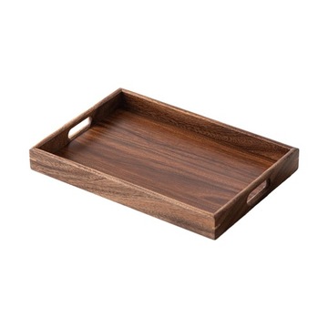 Prostokątna taca do serwowania z drewna o wymiarach 36 cm x 25 cm x 4 cm