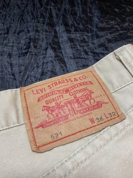 Levi's 521 STRAUSS LEVIS beżowe Spodnie W 36 L 32