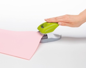 БЕЗСКРЕПЕННЫЙ СТЕПЛЕР 10 листов PLUS офисный степлер БЕЗСКРЕПЕННЫЙ ЗЕЛЕНЫЙ