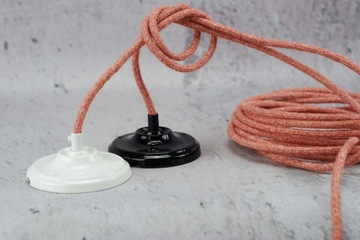 клубничный кабель с натуральной оплеткой лофт-паук