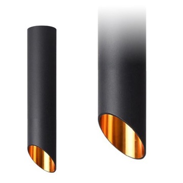 LAMPA SUFITOWA WISZĄCA TUBA BLACK/GOLD 30CM APP572