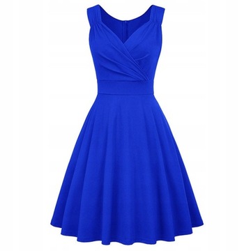 Elegancka sukienka koktajlowa Vintage niebieska