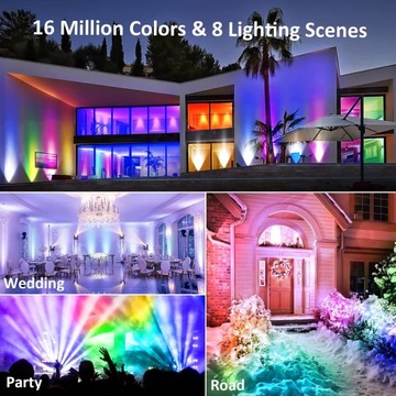 4 светодиодных лампы Spotlight RGB мощностью 25 Вт IP66 для наружного рождественского домашнего освещения