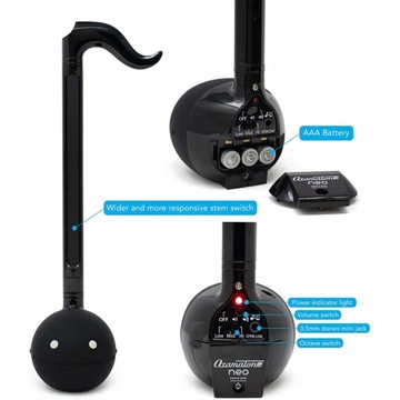 Otamatone Neo Czarny Instrument Syntezator Maywa Denki 28,5 cm Android iOS
