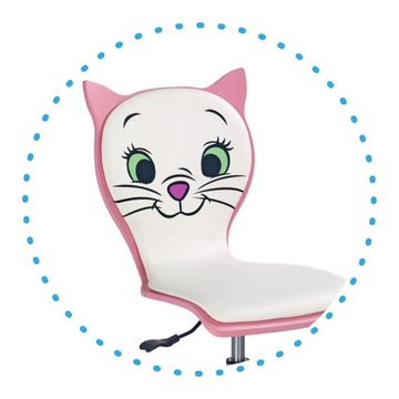 Вращающийся письменный стул для девочек KITTY 2 Розовый Белый Офис