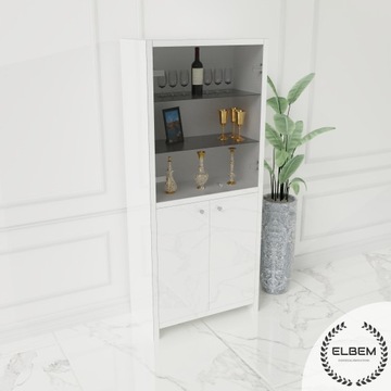 Szklana biała witryna Glamour 180/80cm