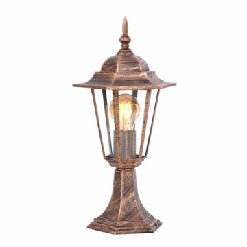 Lampa Ogrodowa Zewnętrzna Stojąca Złota Słupek