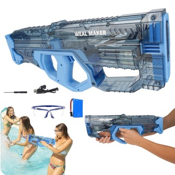 PISTOLET NA WODĘ ELEKTRYCZNY AUTOMATYCZNY NIEBIESKI 600 mAh 33 STOPY 280 ML
