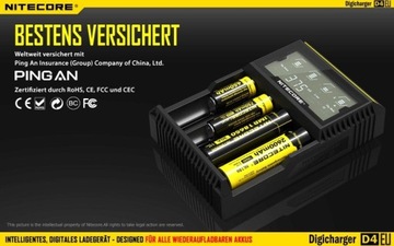 Зарядное устройство Nitecore D4 EU для Li-ion, Ni-MH, LiFePo4