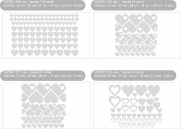 Наклейки на стену золотые сердечки цвета сердечек