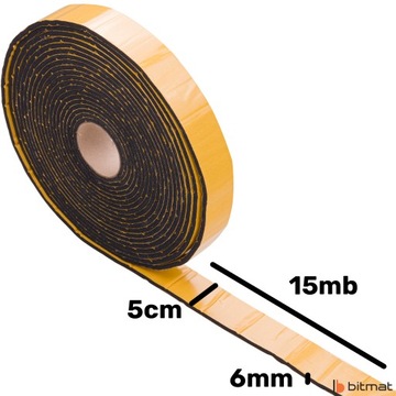 Прочная, водонепроницаемая, двусторонняя, самоклеящаяся резиновая изоляционная лента, 6 мм.