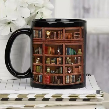 3D керамическая кружка с книжной полкой