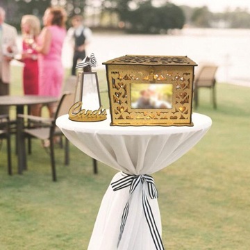 Pudełko na kartki ślubne Drewniane pudełko na kart