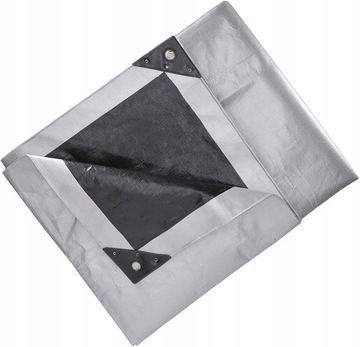 Брезент серебристо-черный 260 г/м2 3х4 м прочный водонепроницаемый