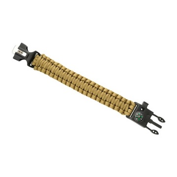 БРАСЛЕТ ИЗ ПАРАКОРДА FIRST COMPASS WHISTLE M-TAC TAN M