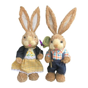 2x Figurki zajączka wielkanocnego Dekoracje wielkanocne Kreatywne