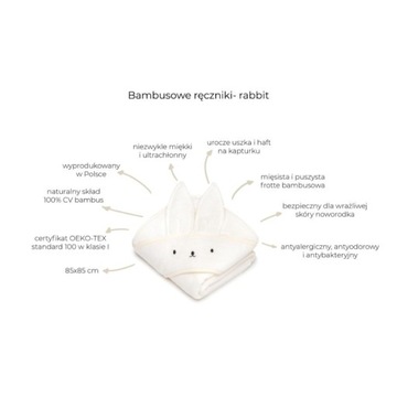 Бамбуковое полотенце с кроликом пудровое розовое - My Memi