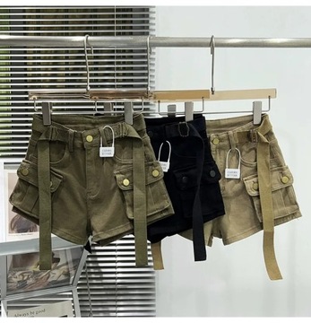 Large Pocket Denim Shorts Women's Elastic Slim 202