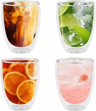 SZKLANKI Z PODWÓJNĄ ŚCIANKĄ TERMICZNE KAWA HERBATA