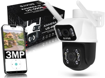 НАРУЖНАЯ ВРАЩАЮЩАЯСЯ IP WIFI ICSEE ЗУМ-КАМЕРА С ДВУМЯ ОБЪЕКТИВАМИ 2x3MPx ULTRA HD