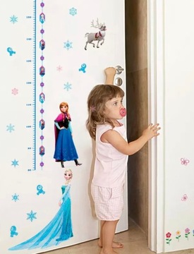 Naklejki na ścianę miara wysokości FROZEN kraina miarka Elsa Anna do 170cm