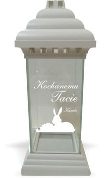 Белое стекло ФОНАРЬ ГРИТ с ГРАВИРОВКОЙ и надписью для ребенка-Ангела