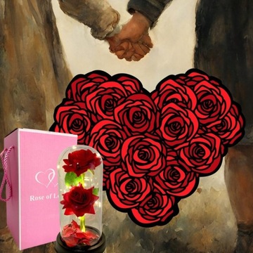 Роза в стекле с подсветкой Волшебный вечный цветок в подарок для нее