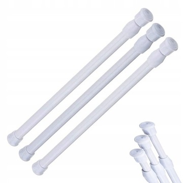 ТЕЛЕСКОПИЧЕСКИЙ КАРКАС ДЛЯ ОКОННЫХ ШТОР, БЕЛЫЙ 40-70см, 3ШТ.