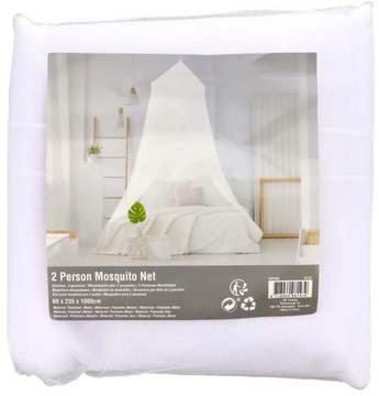 MOSKITIERA NAD ŁÓZKO 2os DUŻY BALDACHIM DO SYPIALNI NA OWADY KOMARY BIAŁA
