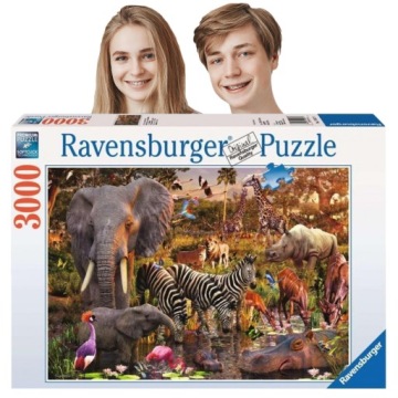 Puzzle Pro Náročné 3000 Zvířata v Africe Dobrá Kvalita Skvělé Puzzle