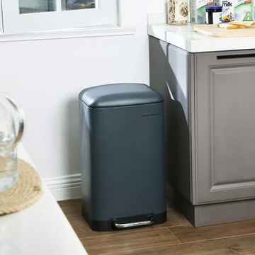 KOSZ NA ŚMIECI METALOWY SEGREGACJA SZARY 30L