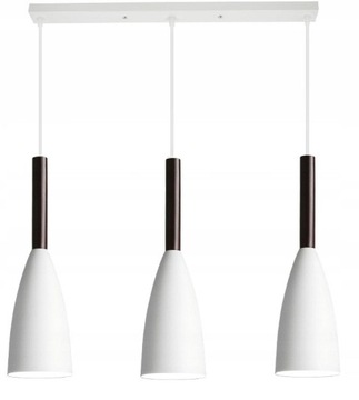 Lampa sufitowa LETIZ 3 punkty metal + drewno biała