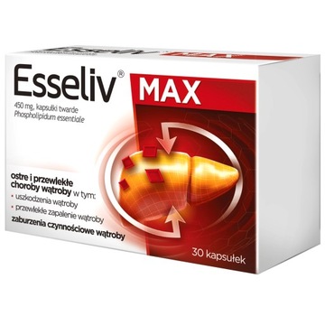Esseliv MAX 450mg Fosfolipidy Wątroba 30 kapsułek