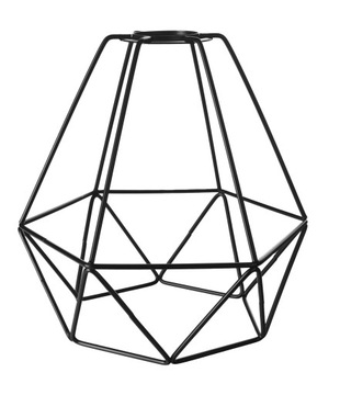 KLOSZ DO LAMPY ŻYRANDOLA METALOWY LOFT E27 DIAMENT BRYLANT BIAŁY CZARNY