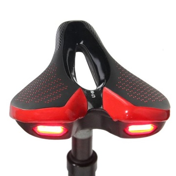 Велосипедное седло с задним фонарем, мягкое.