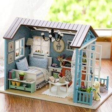 MINIATUROWY DOMEK DLA LALEK ZESTAW DO POKÓJ DIY