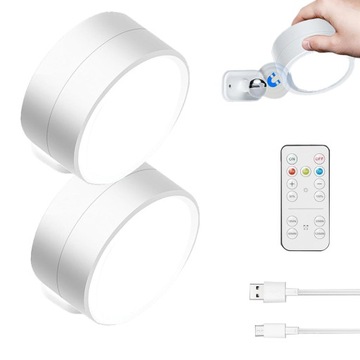 2 Lampy Ścienne LED USB Ładowanie Z Pilotem 2000mAh